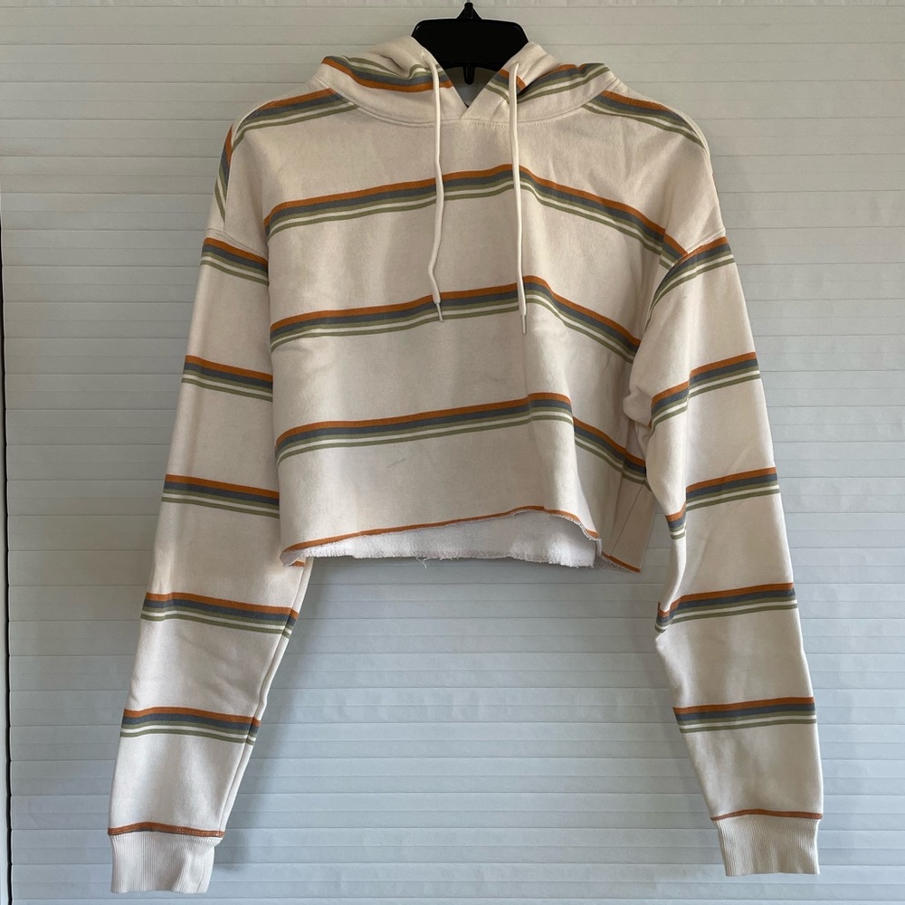 Urban Outfitters Striped Cropped Hoodie